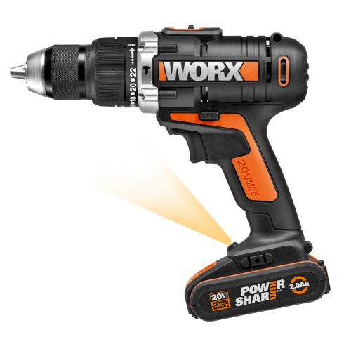 Worx WX372 - Taladro percutor 20V 2.0Ah (2 bat)